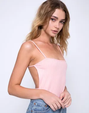 Lucia Bodice in Ribbed Blush