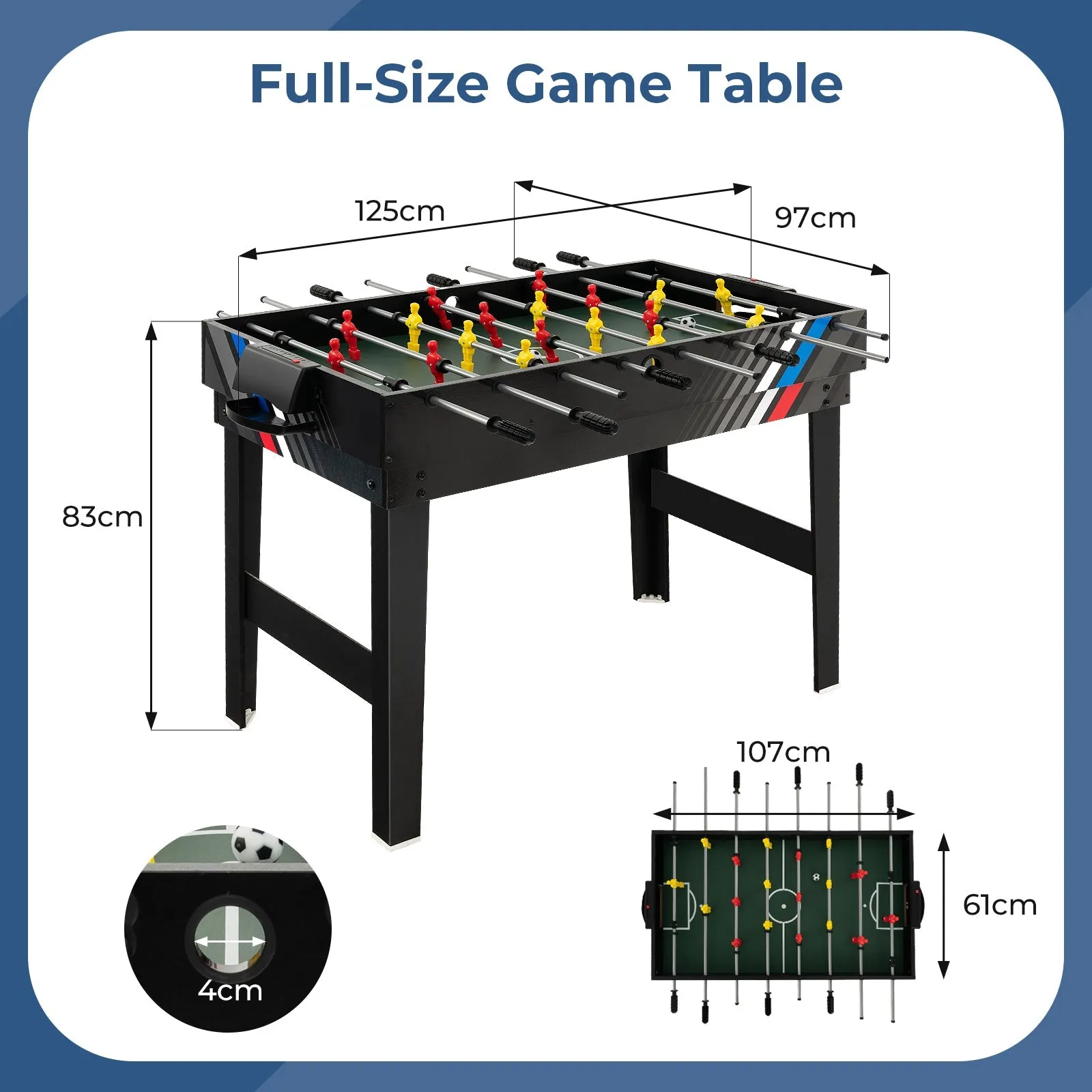 125 cm Combination Multi-Game Table