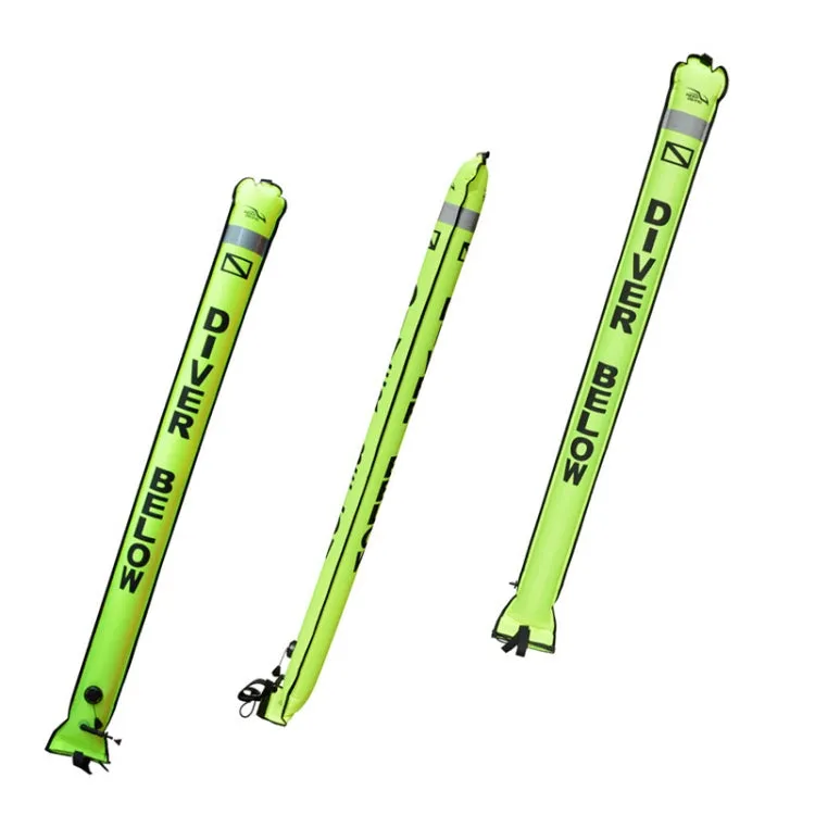 210D Nylon Automatic Seal Safety Signal Diving Mark Diving Buoy, Size:180 x 15cm(Fluorescent Yellow)