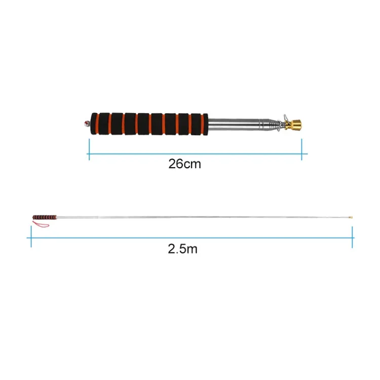 2M 11 Knots Telescopic Stainless Steel Sponge Golden Head Teaching Stick Guide Signal Flag