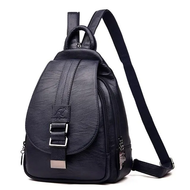 3-in-1 Women's Leather Casual Backpacks for Travel and School