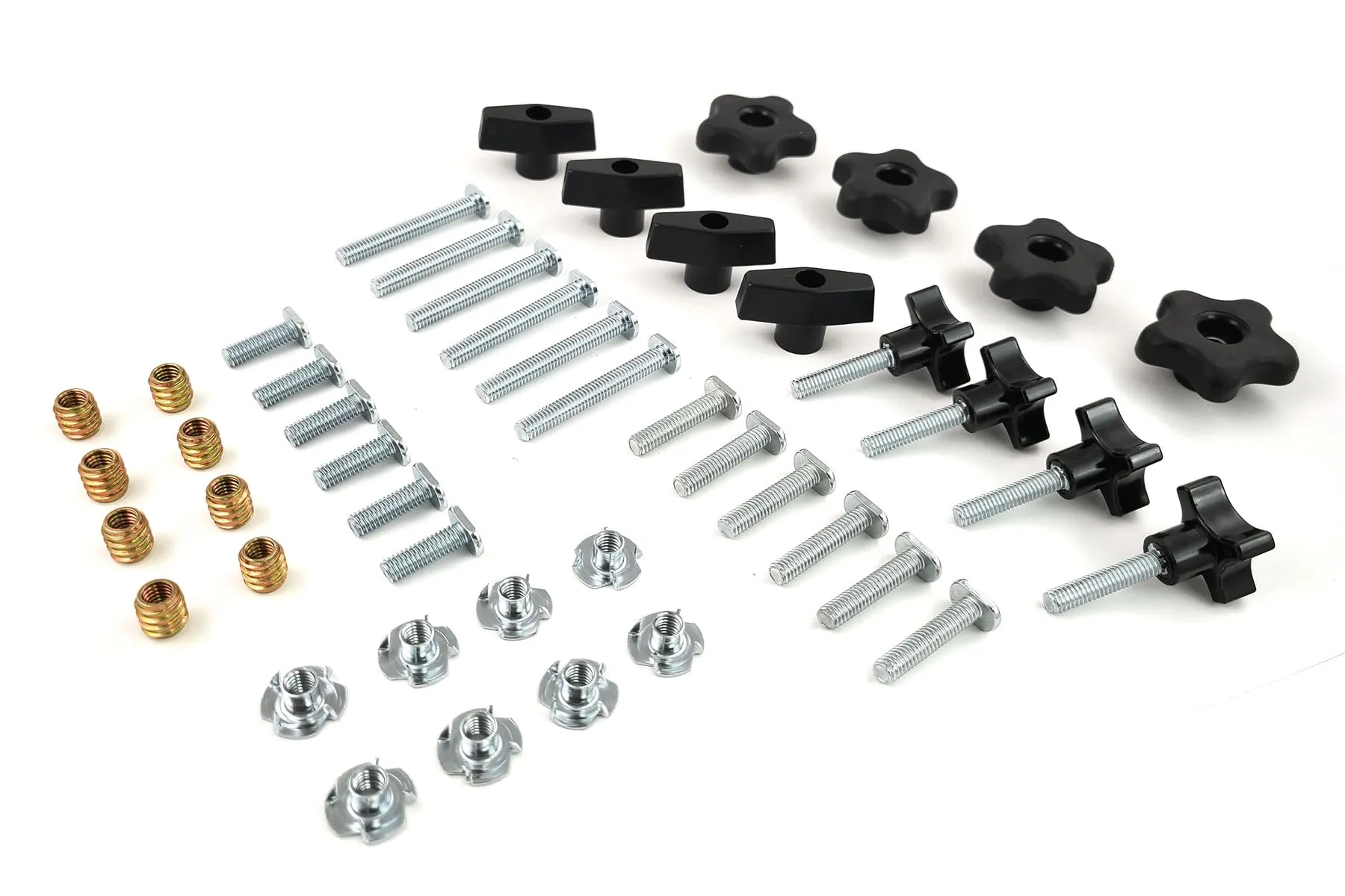 46 Piece T Track Jig Hardware Kit 1/4" x 20 TPI