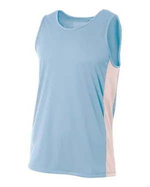 A4 N2009 Pacer Singlet - Light Blue White