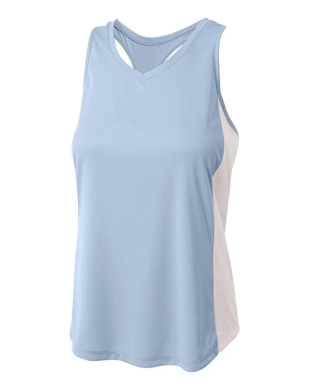 A4 NW2009 Pacer Singlet with Racerback - Light Blue White