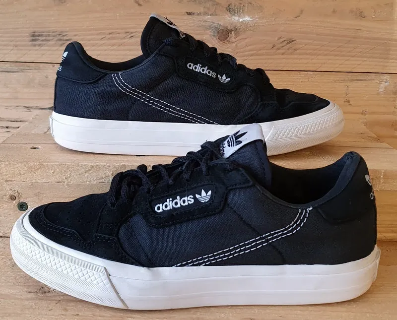 Adidas Continental Vulc Low Canvas Trainers UK5/US5.5/EU38 EF3524 Black/White