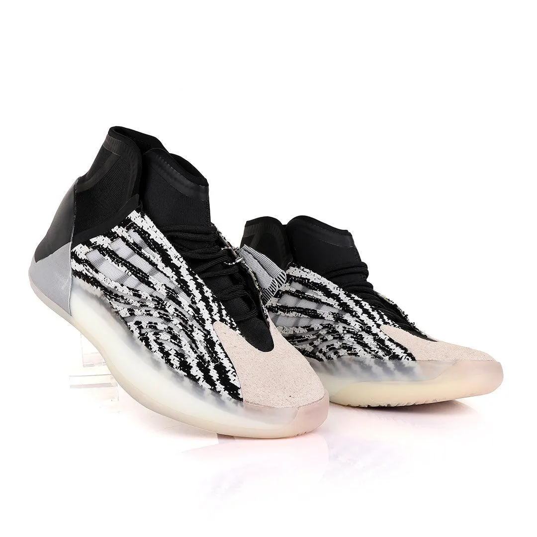 Adidas Yeezy Basketball Quantum Black and White Sneakers