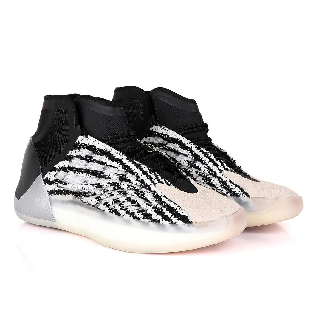 Adidas Yeezy Basketball Quantum Black and White Sneakers