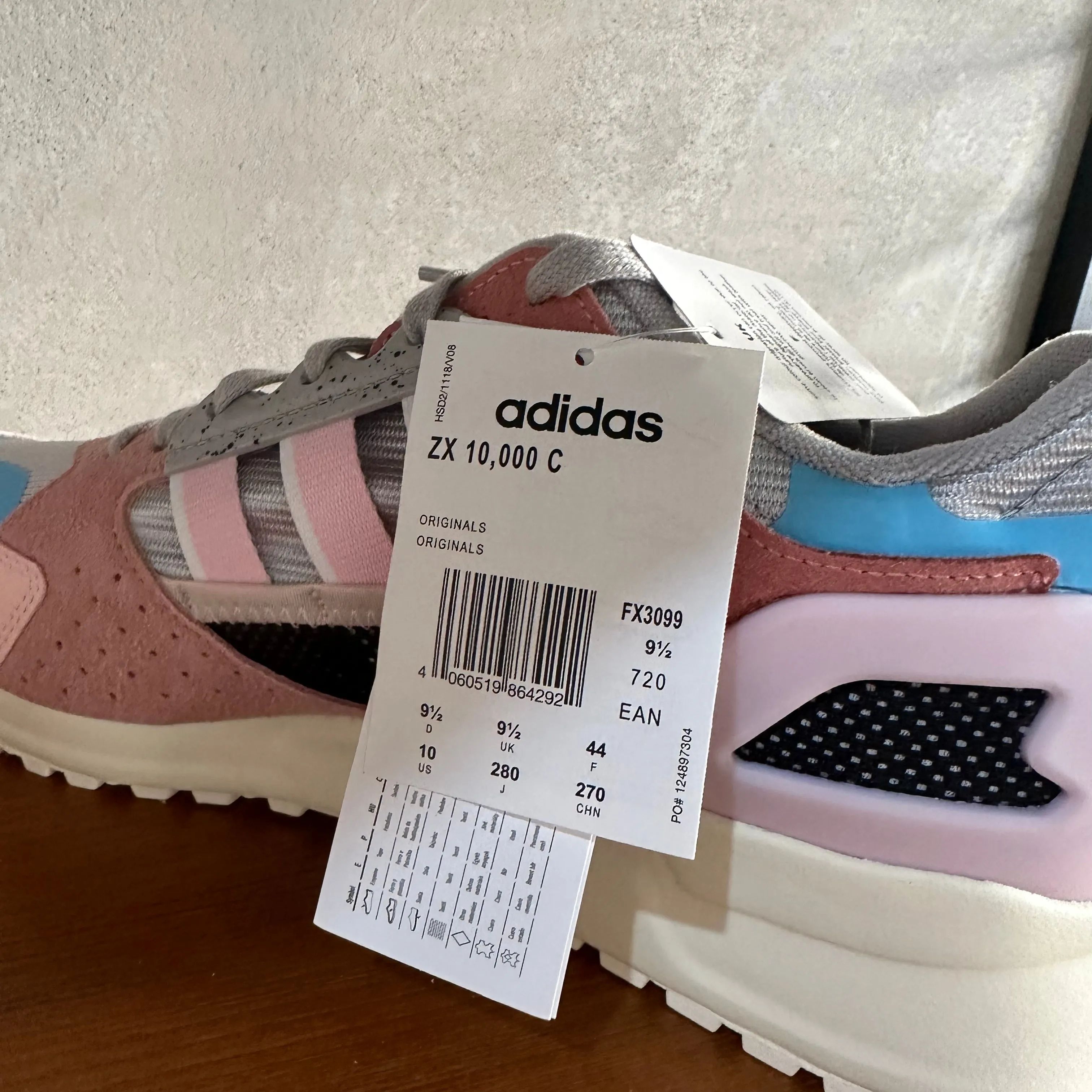 adidas ZX 10,000 C Trainers Ash Pink UK 9.5