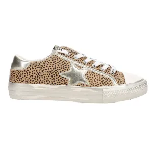 Alive Metallic Leopard Print Lace Up Sneakers