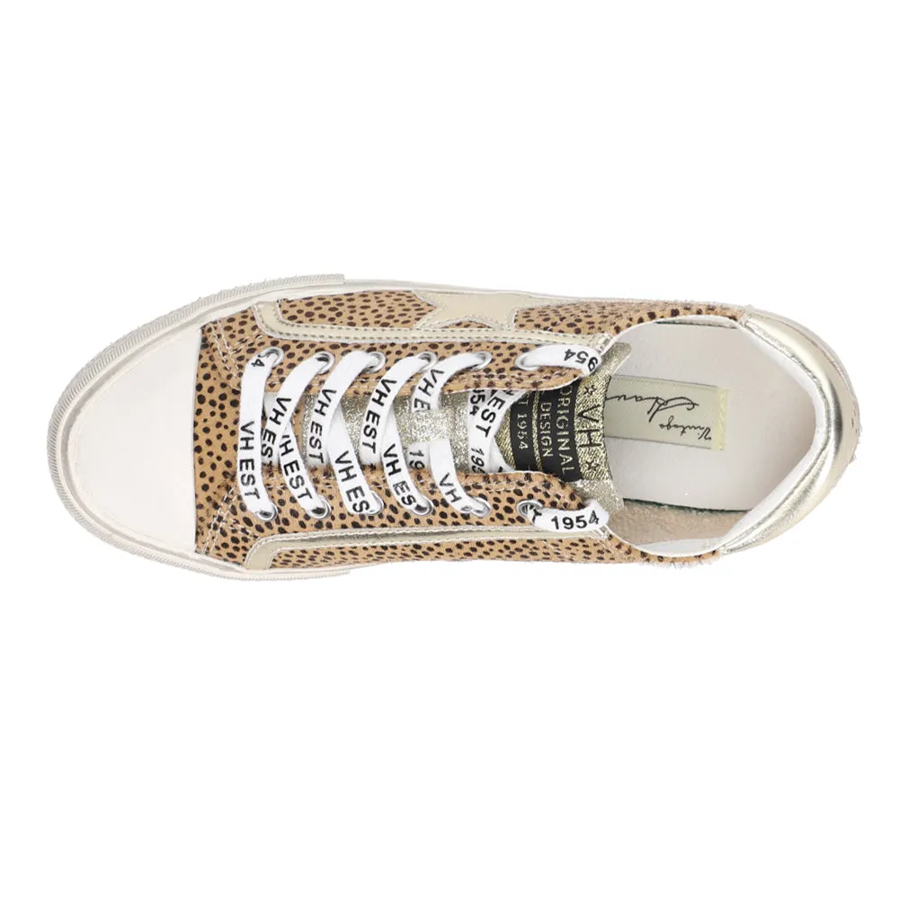 Alive Metallic Leopard Print Lace Up Sneakers