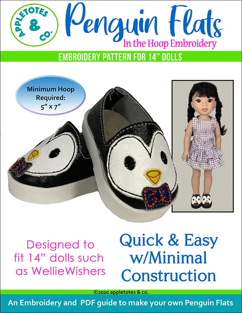 Animal Flats 2 Collection ITH Embroidery Patterns for 14" Dolls