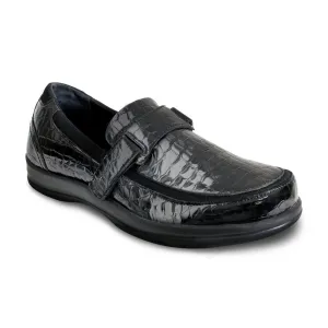 Apex A205w Evelyn Strap Loafer Women's Dress Shoe In Black Croc