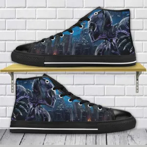 Avengers Black Panther Shoes High Top Sneakers for Kids and Adults