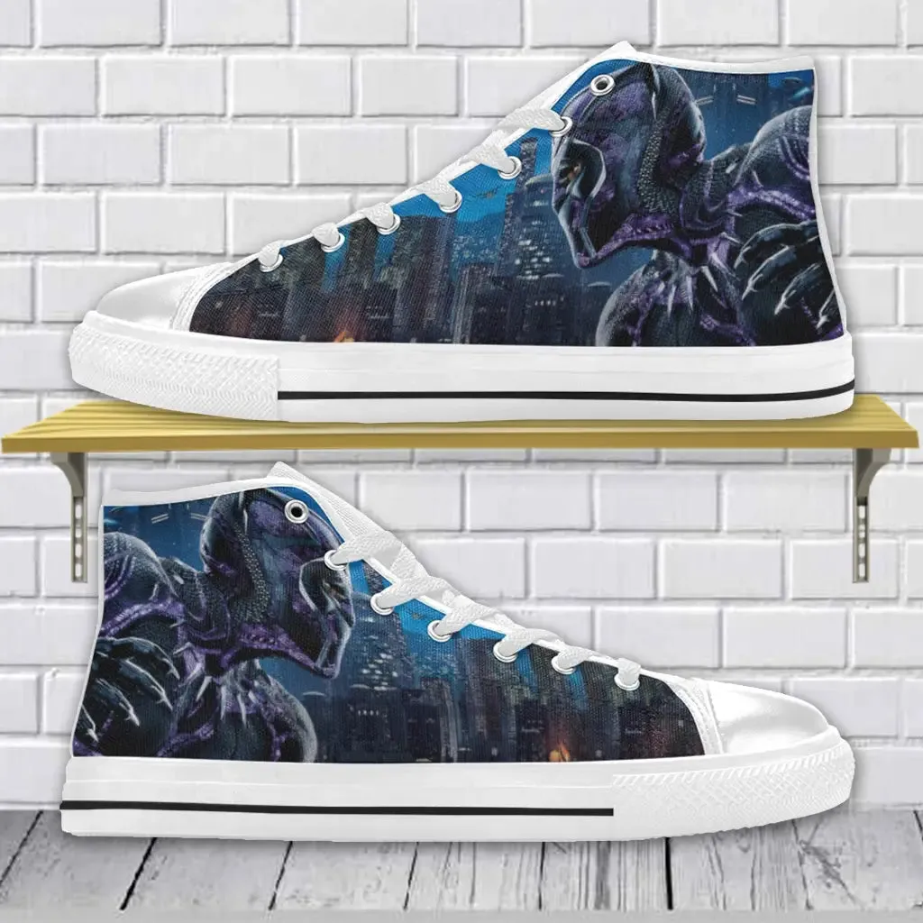 Avengers Black Panther Shoes High Top Sneakers for Kids and Adults