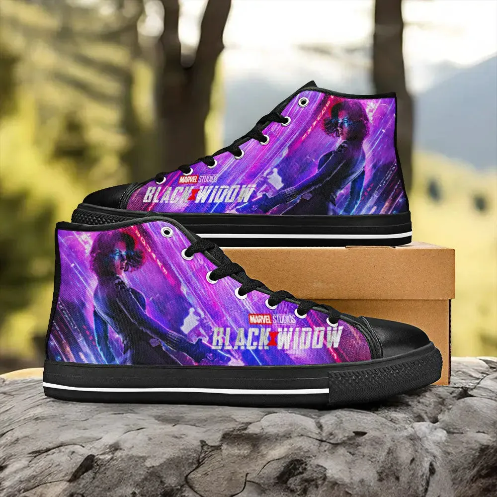 Avengers Black Widow Shoes High Top Sneakers for Kids and Adults