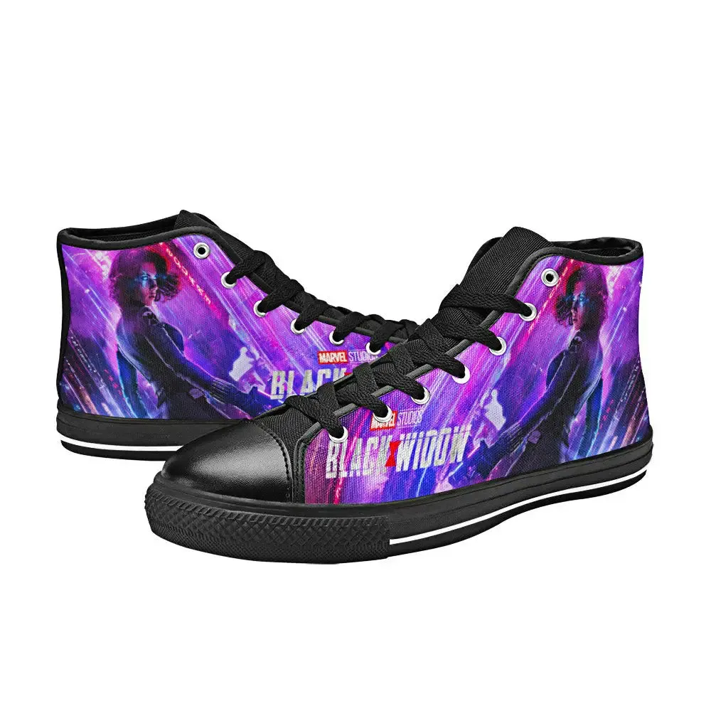 Avengers Black Widow Shoes High Top Sneakers for Kids and Adults