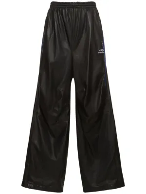 Balenciaga   Leather track pants 