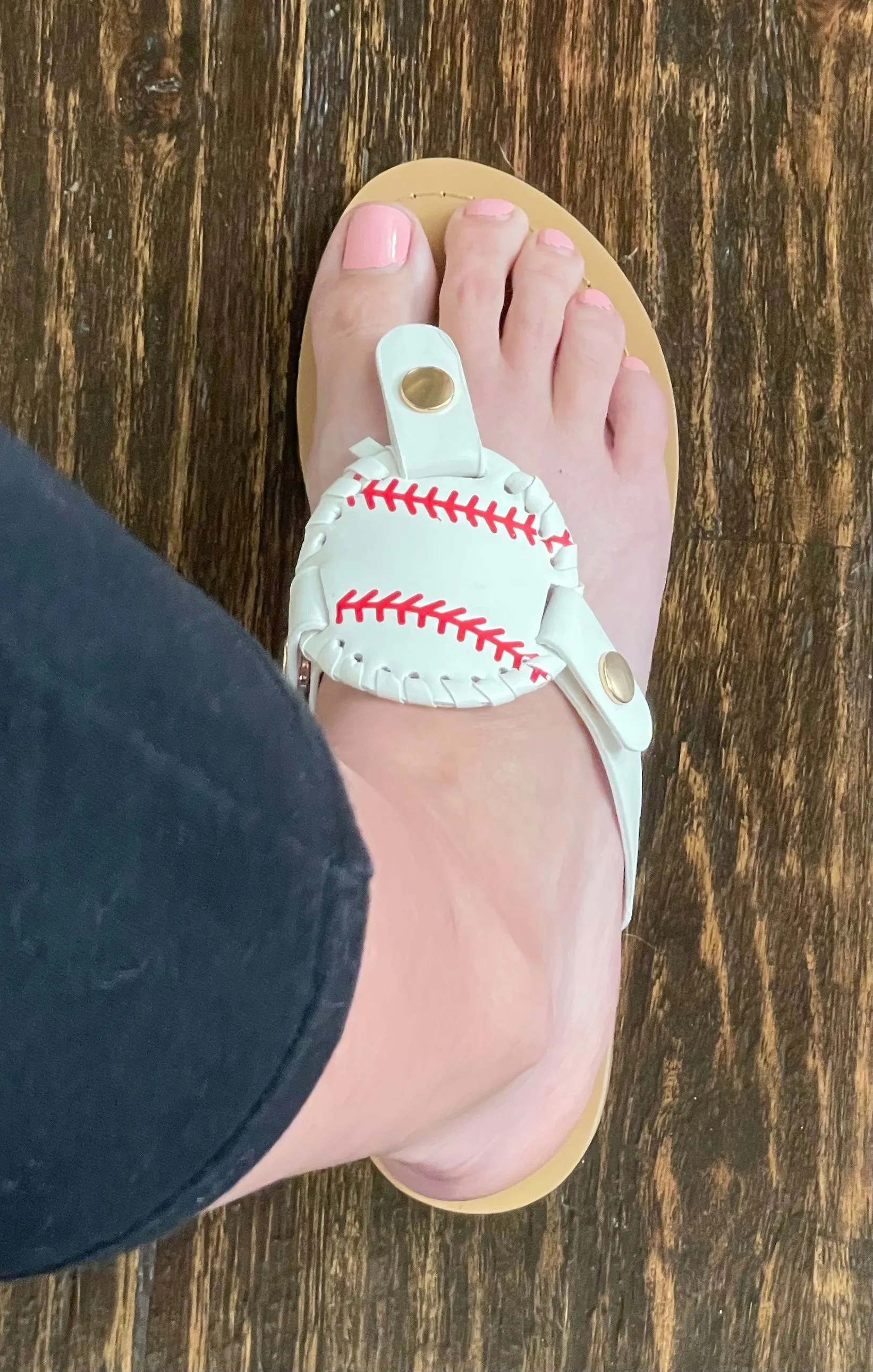 Baseball Thong Sandals