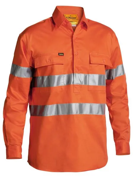 Bisley Taped Hi Vis Closed Front Drill Shirt (BTC6482)