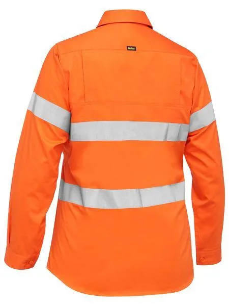 Bisley Women's Taped Hi Vis Cool Lightweight Drill Shirt -(BL6897)