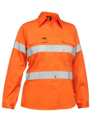 Bisley Women's Taped Hi Vis Cool Lightweight Drill Shirt (BL6897)