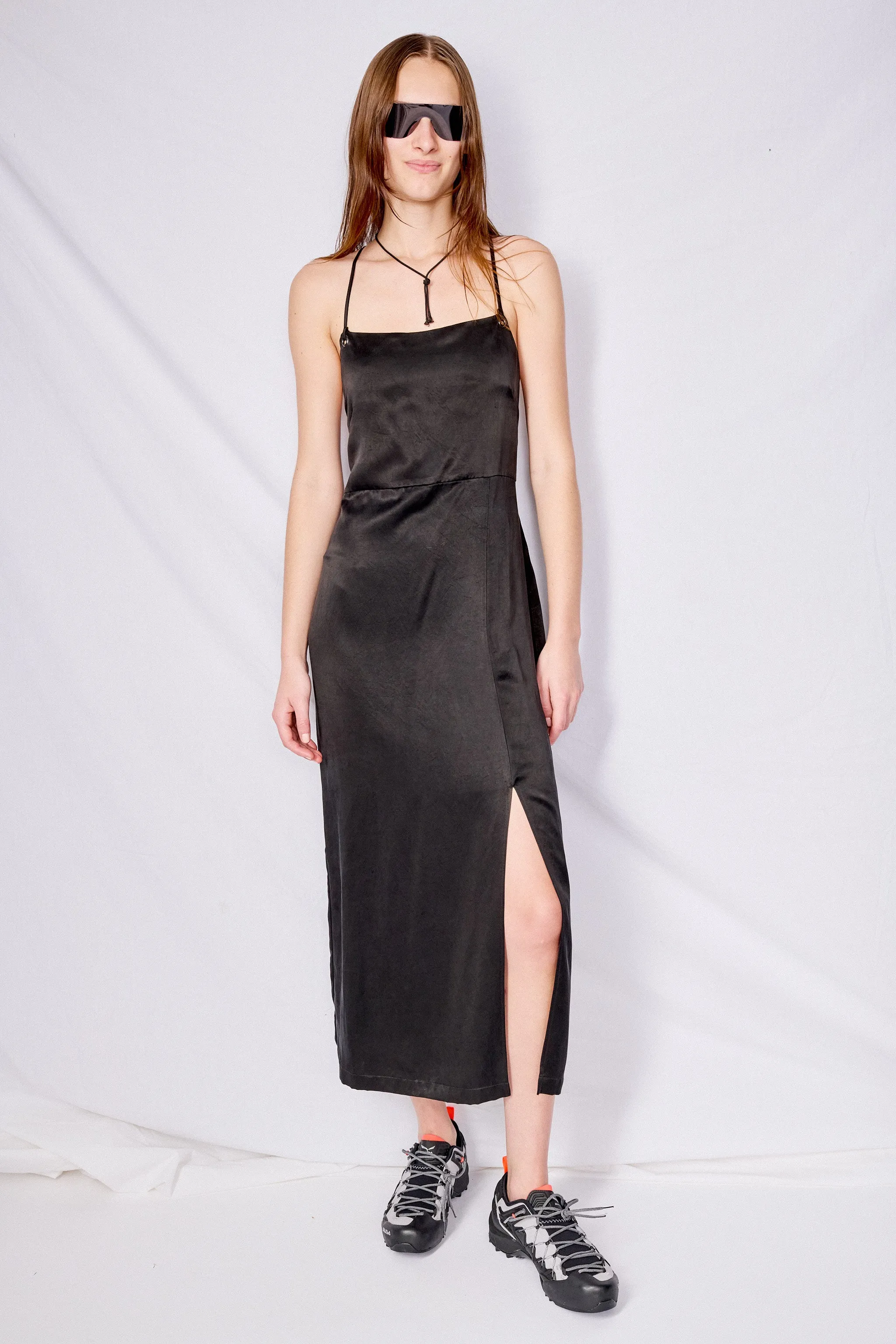 Black Cupro Occasion Dress