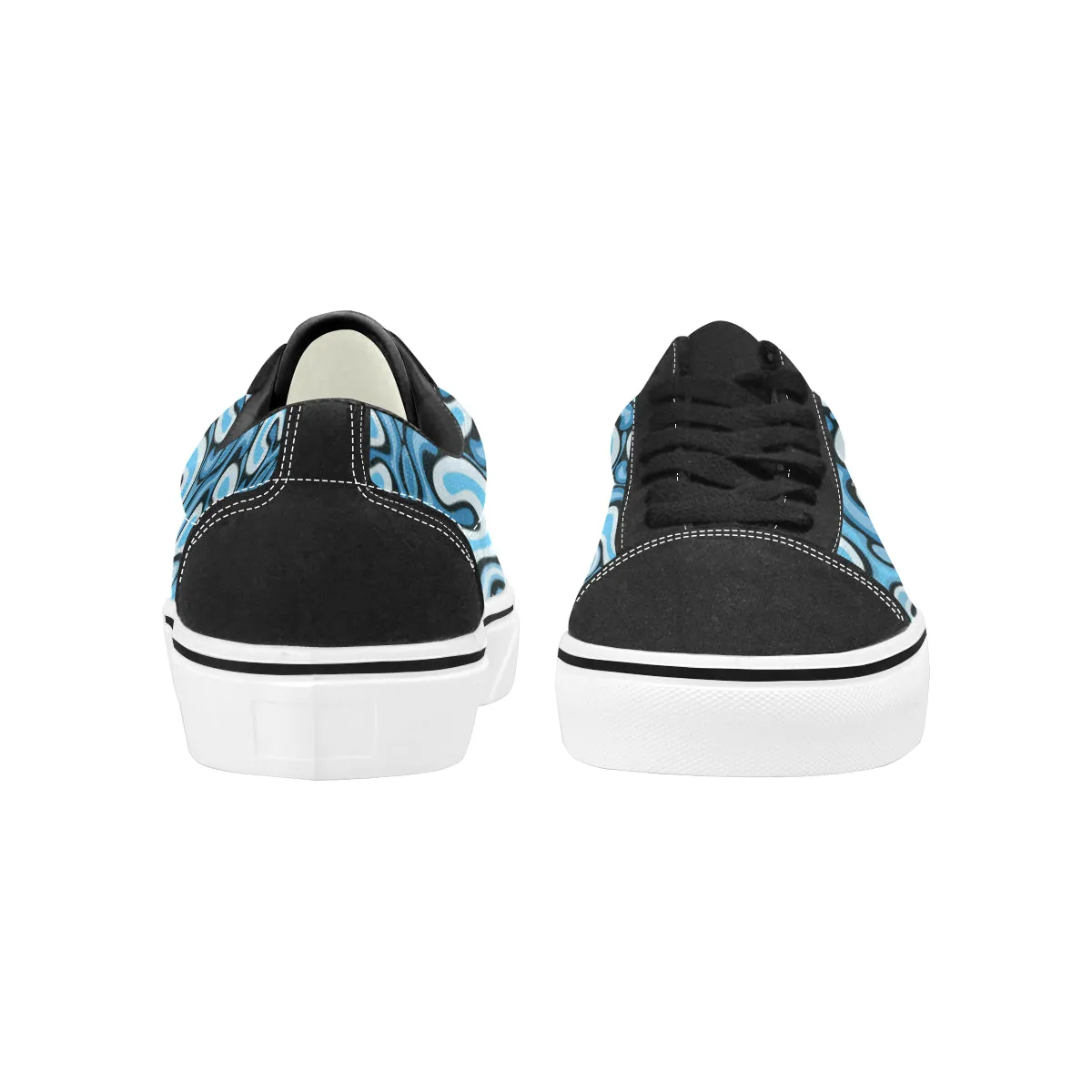 Blue Graffiti Lace-Up Suede/Canvas