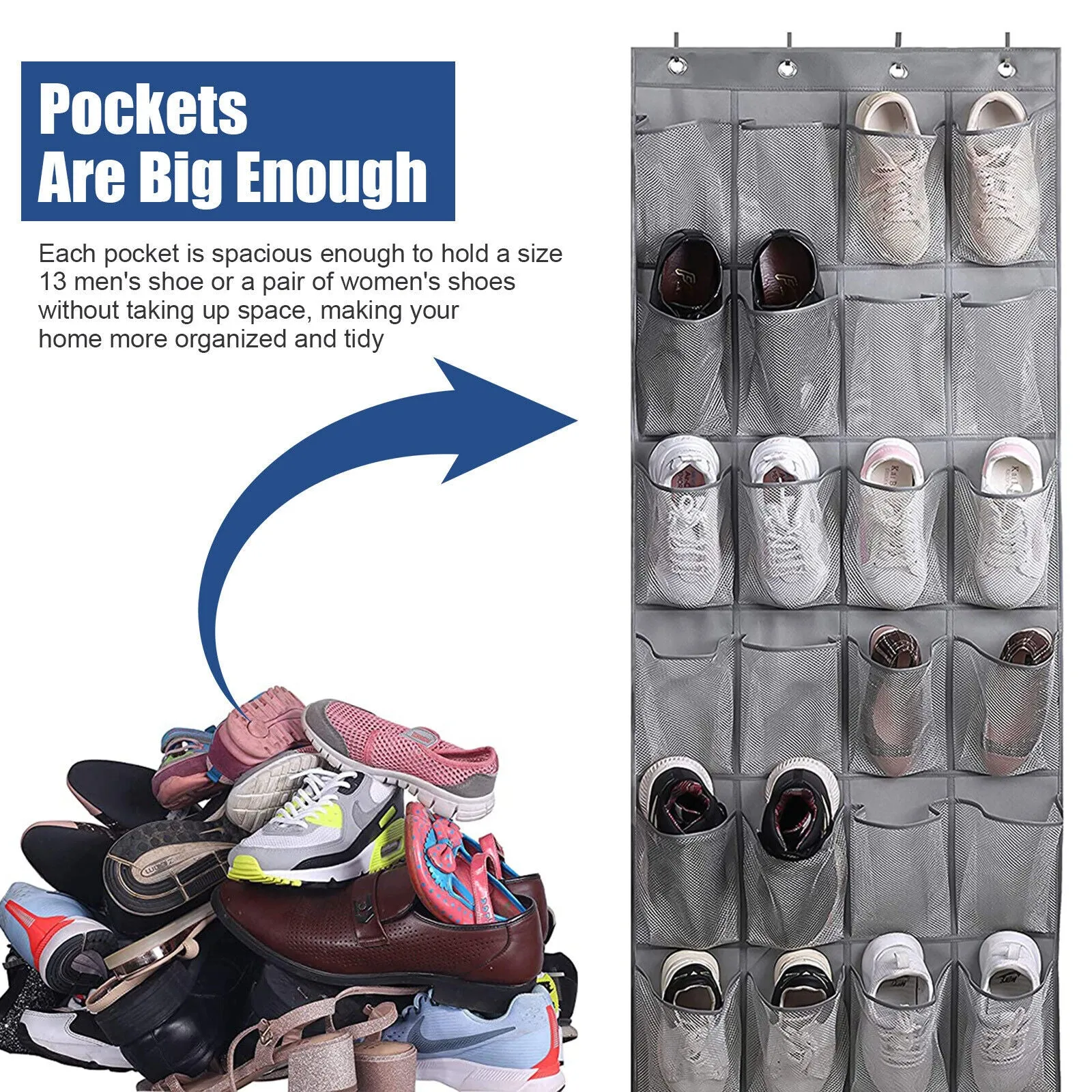 BlushBees® Hanging 28 Pockets Organiser, Perfect for Shoes or Other Small Items Storage