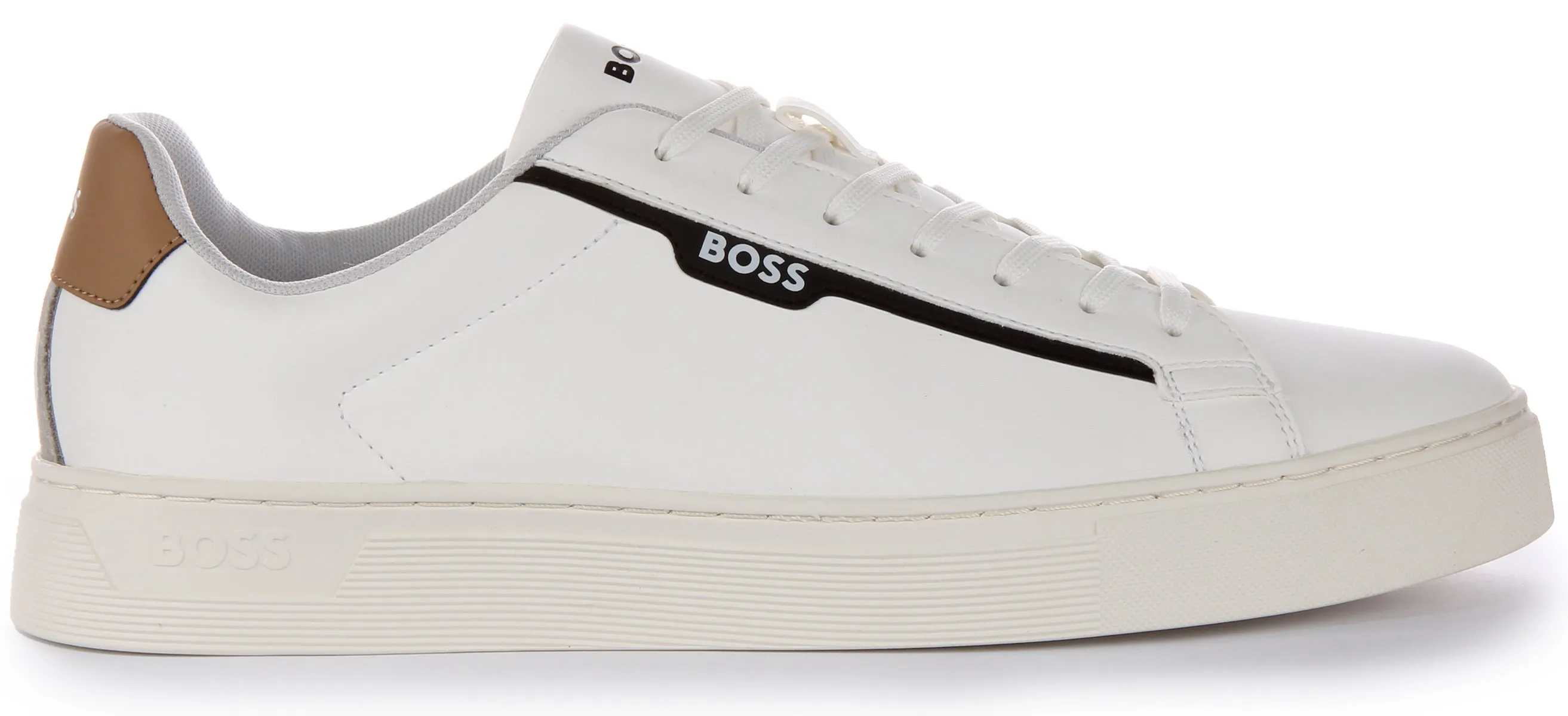 Boss Rhys Tennis Pusdt In White Black For Men