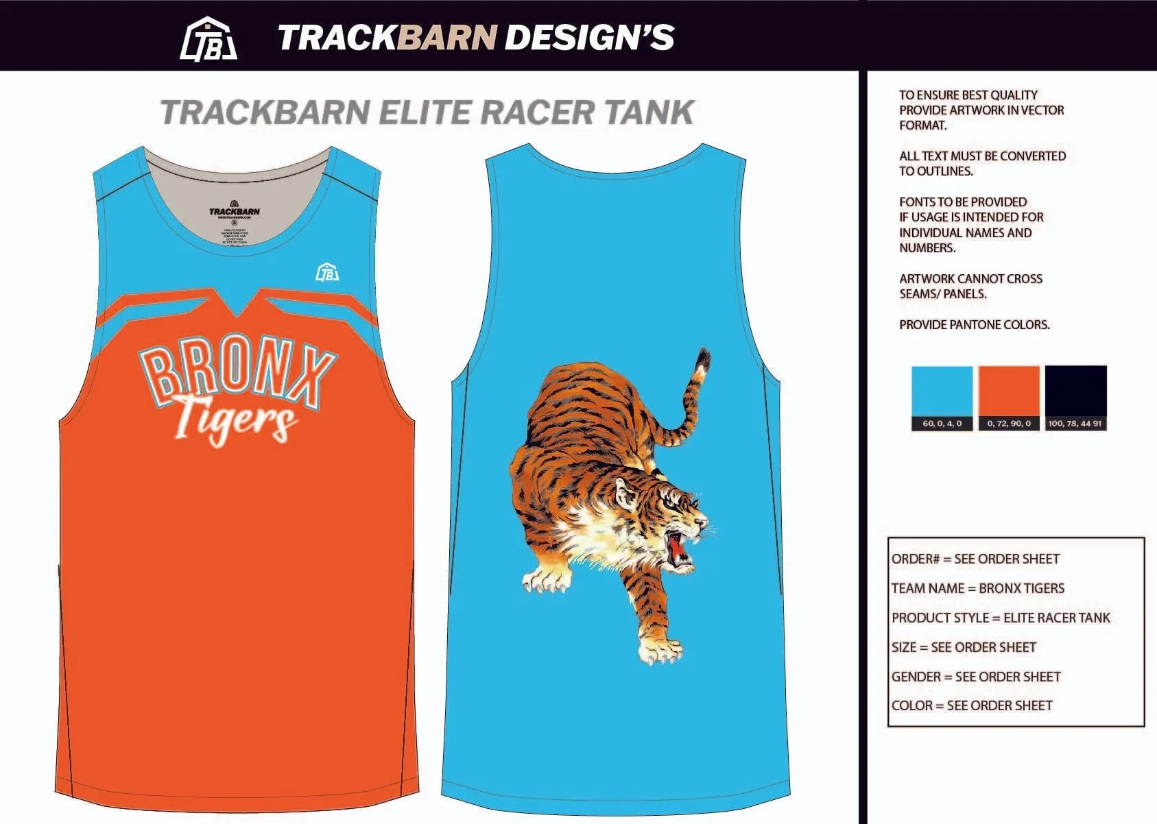 Bronx-Tigers- Mens Track Singlet