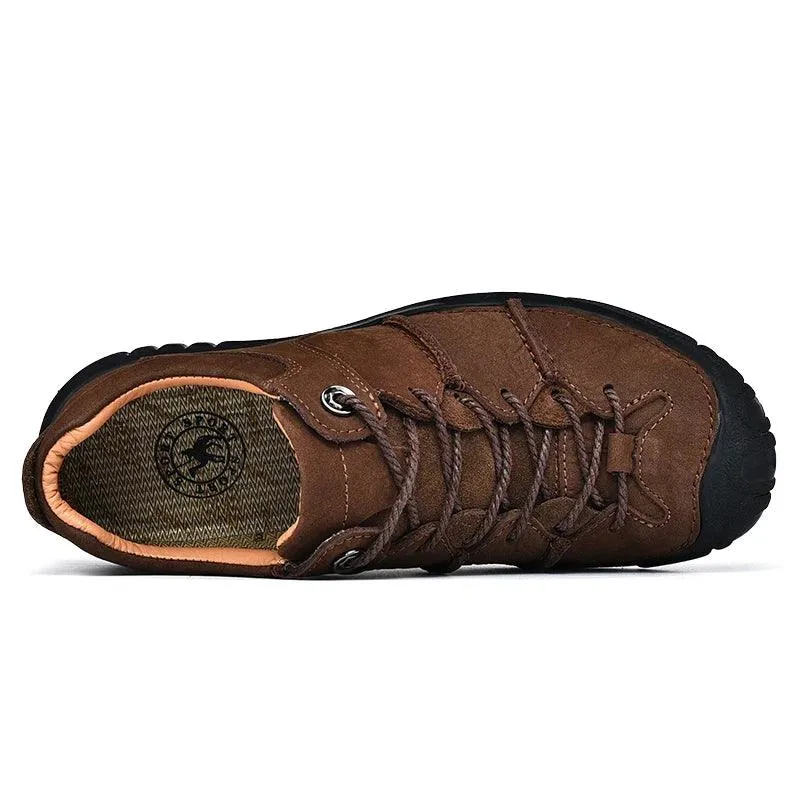 Brown Men's Casual Shoes Leather Comfortable Breathable Flats