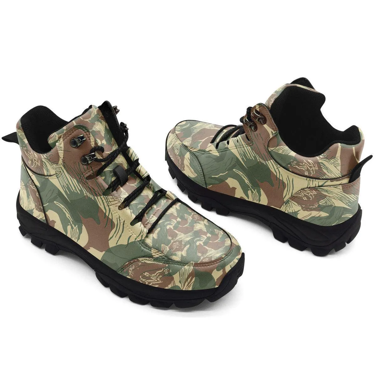 Brushstroke Rhodesian Security Forces 1965 Camo Pattern Hiking Shoes