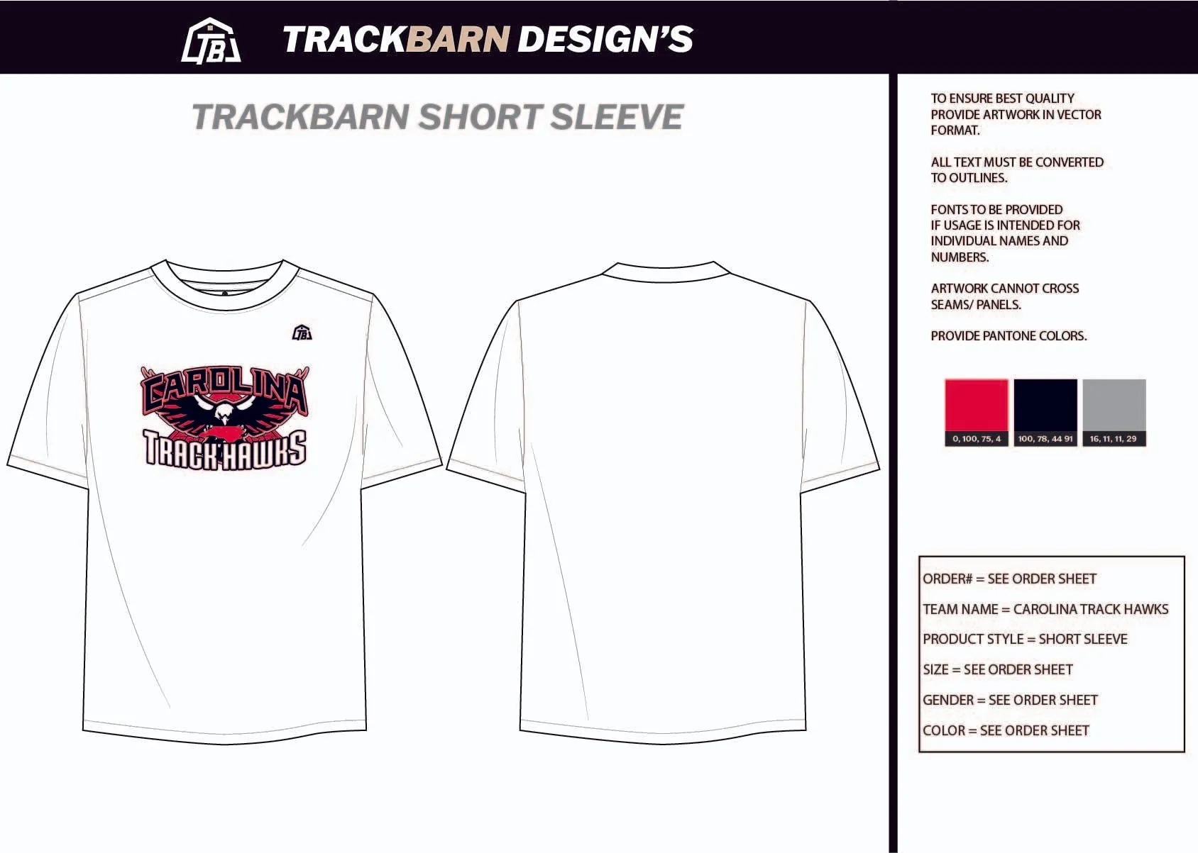 Carolina-Track-Hawks Youth Tech Tee