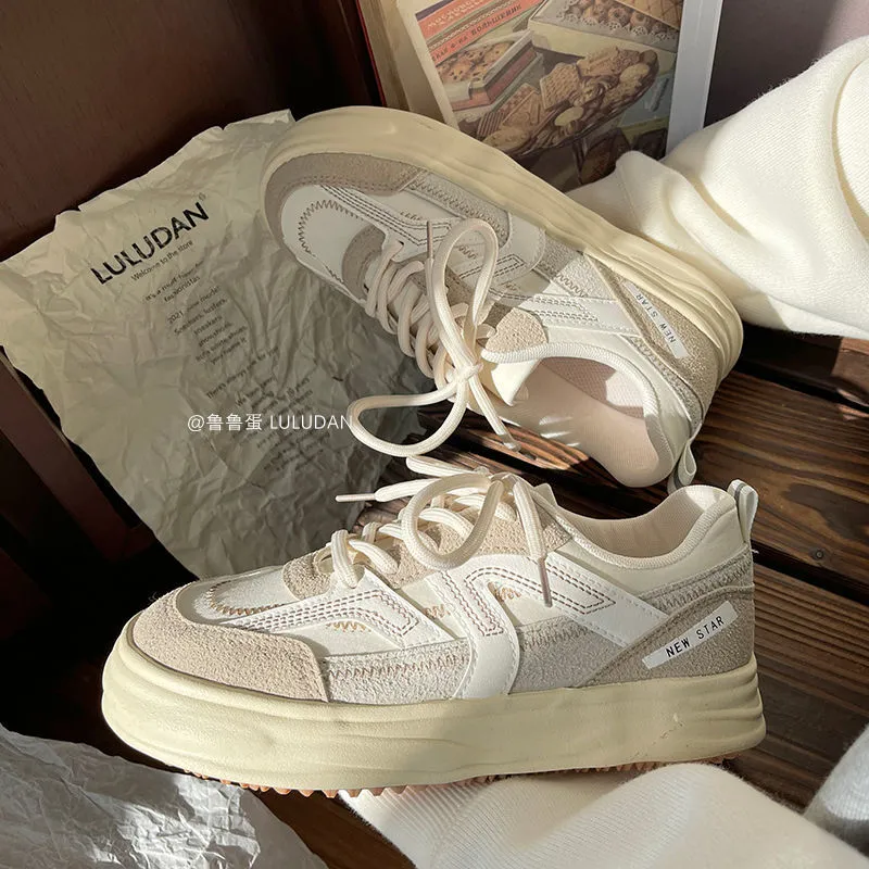 Chicmy Korean Spring New Sports Women's Sneakers Casual Platform Flat Daddy White Shoes Vulcanize Running Fashion Tennis Basket