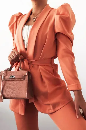 Coral Tie Blazer and Trouser Suit Co-ord - Rubie