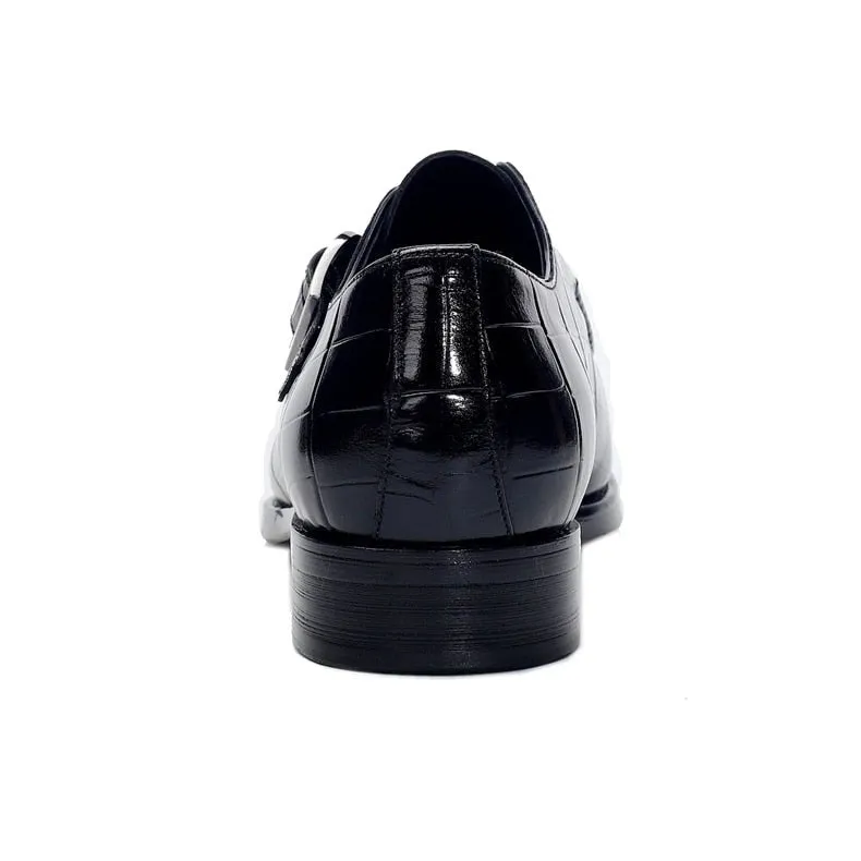 CrocoElegance Genuine Leather Slip-On Wedding Dress Shoes