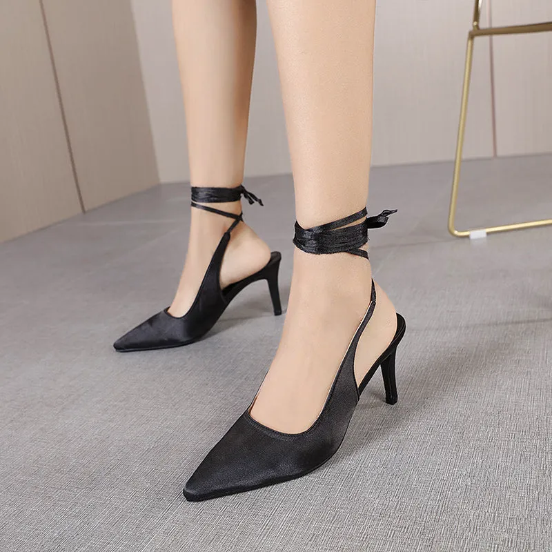 Crystal Strap Pumps Fashion Thin High Heels