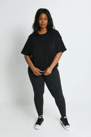 Curve Everyday High Waisted Leggings - Black Animal Print