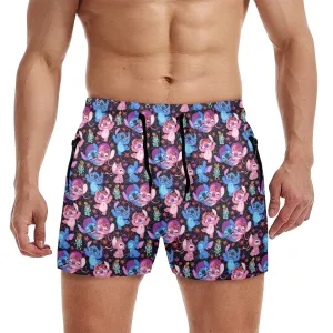 Disney Lilo And Stitch Angel Besties Men's Quick Dry Athletic Shorts