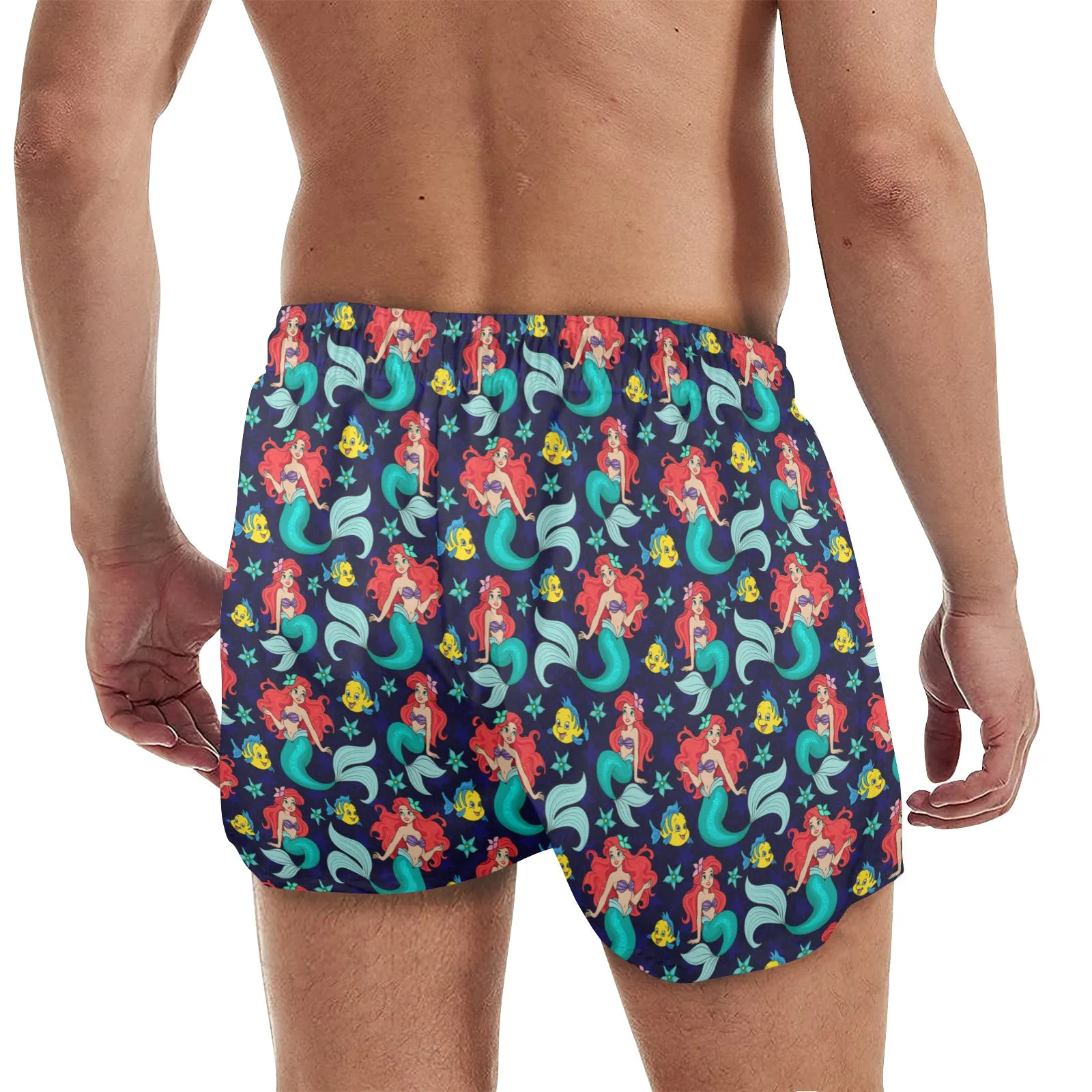 Disney Little Mermaid I Want To Be Where The People Are Men's Quick Dry Athletic Shorts