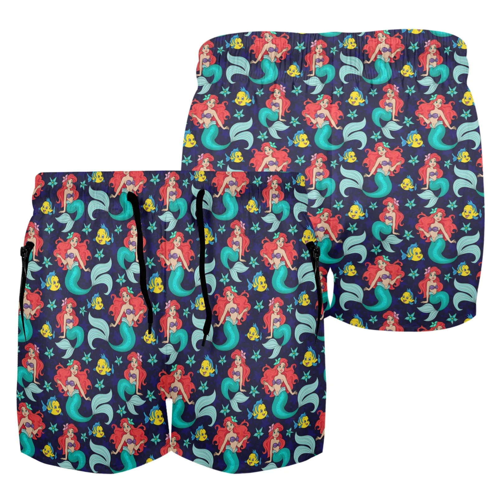 Disney Little Mermaid I Want To Be Where The People Are Men's Quick Dry Athletic Shorts