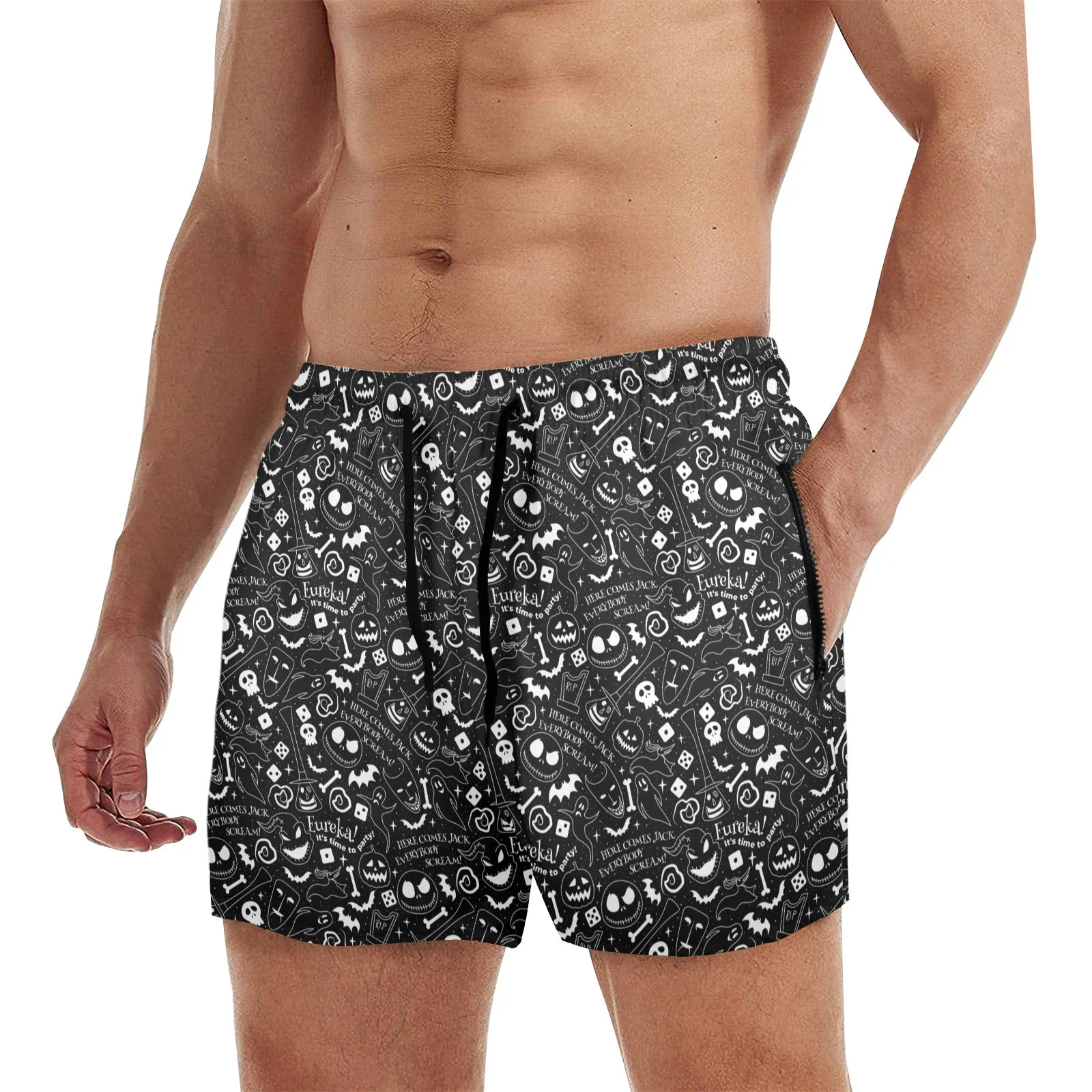 Disney Nightmare Before Christmas Everybody Scream Men's Quick Dry Athletic Shorts