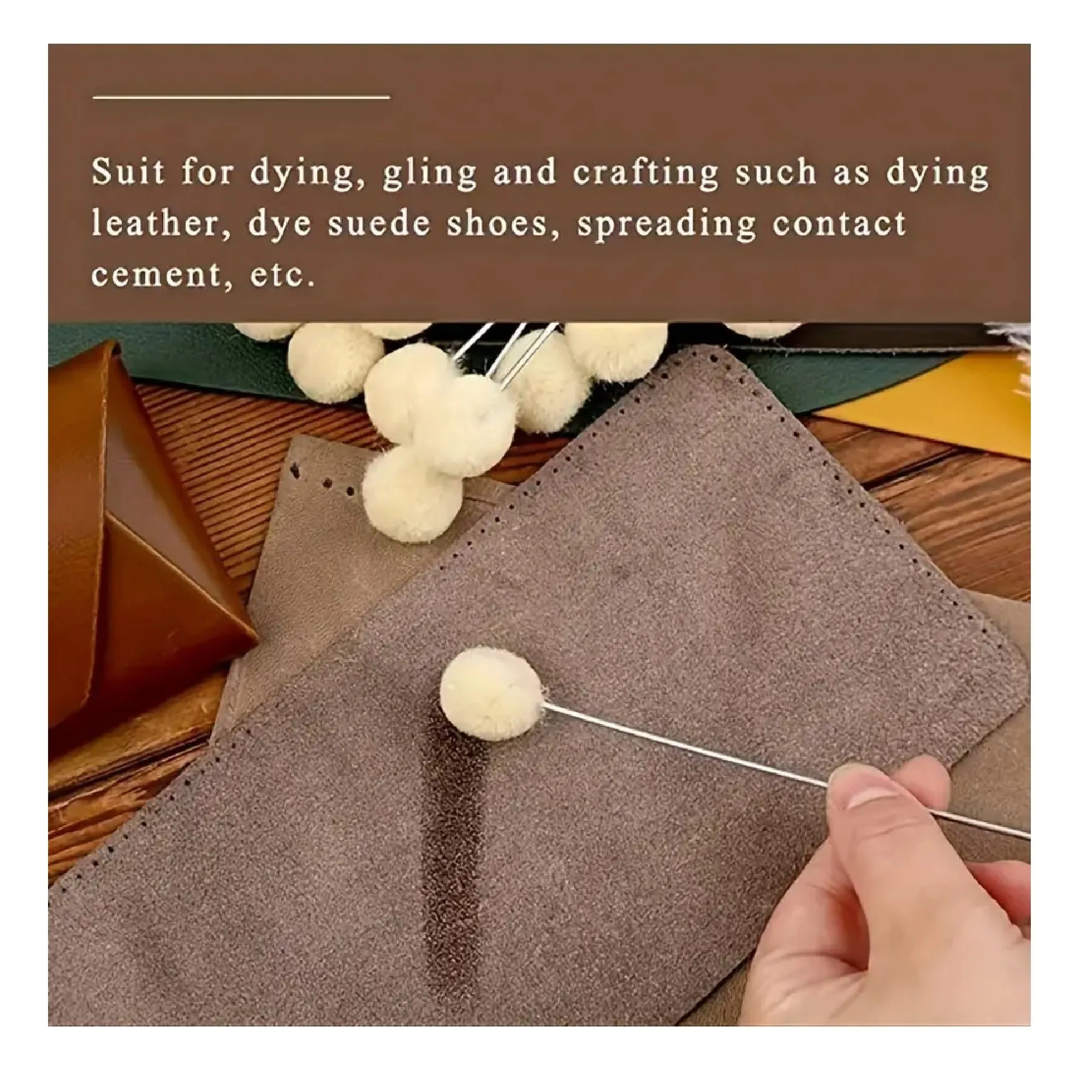 DIY Leather Dyeing Tool: Create Beautiful Designs With Wool Smudge Ball Brush