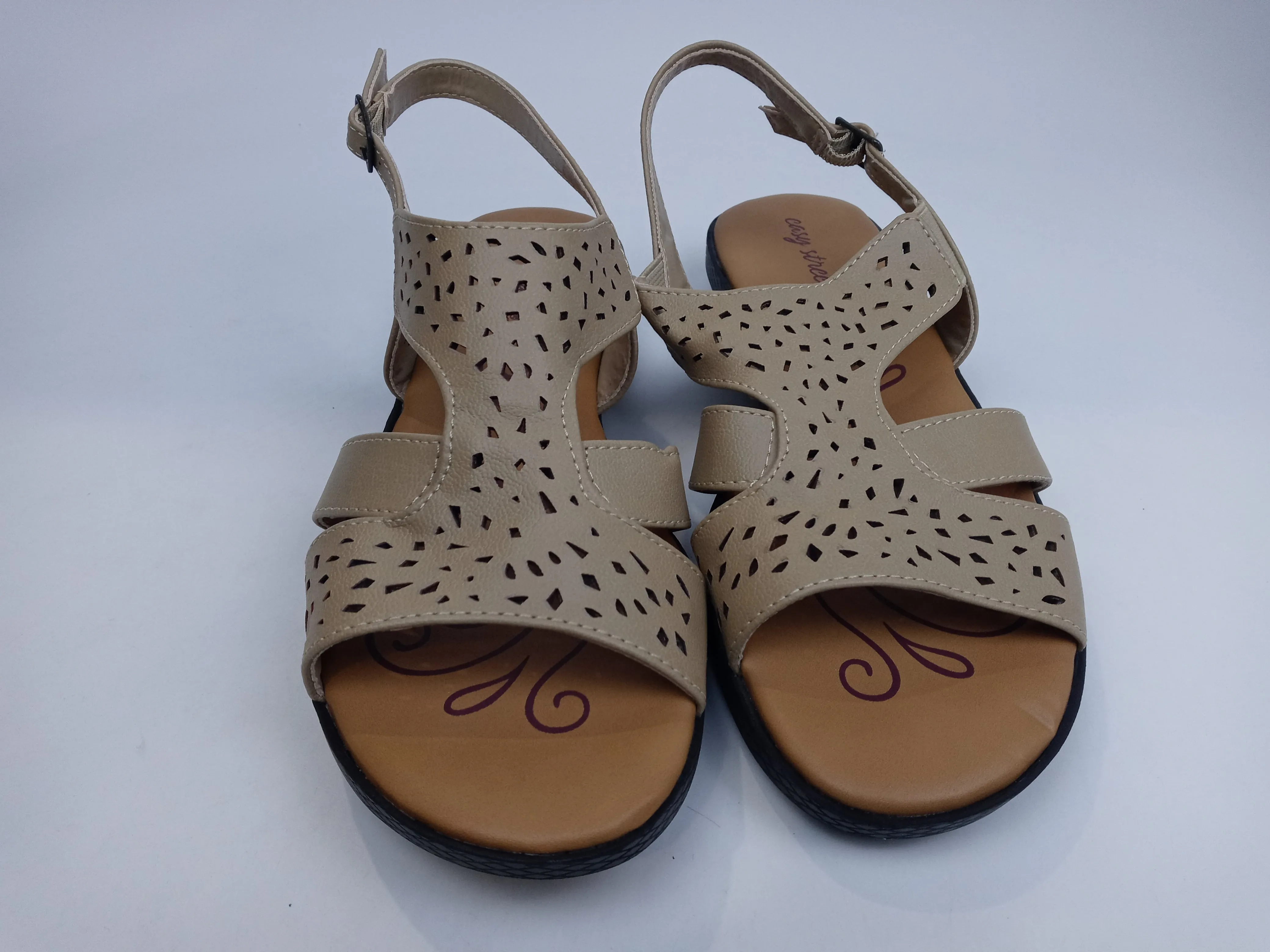 Easy Street Women Bolt Flat Sandal Stone 8.5 Medium US Pair of Shoes