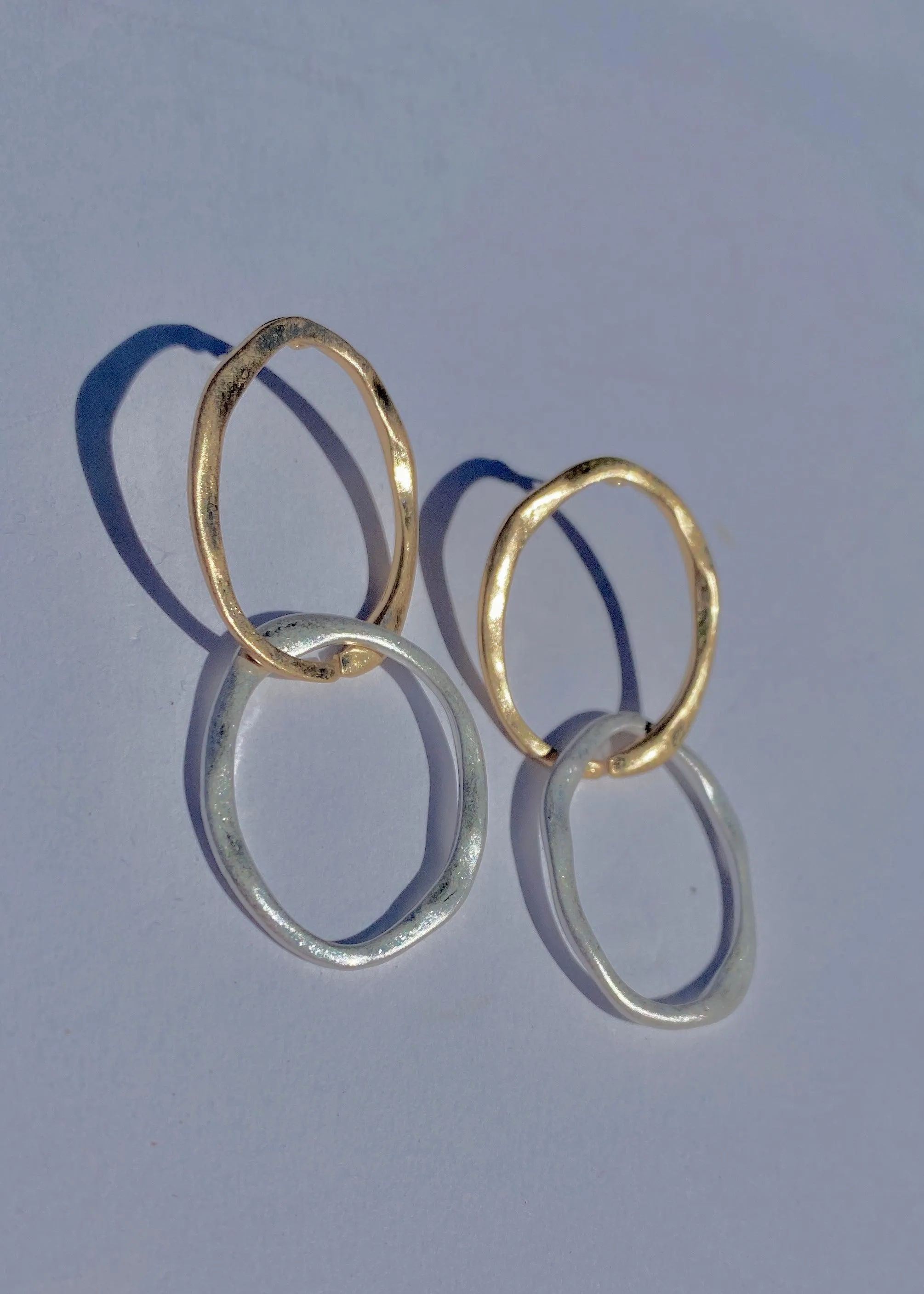 Emory Link Hoop- Gold   Silver Dual Tone