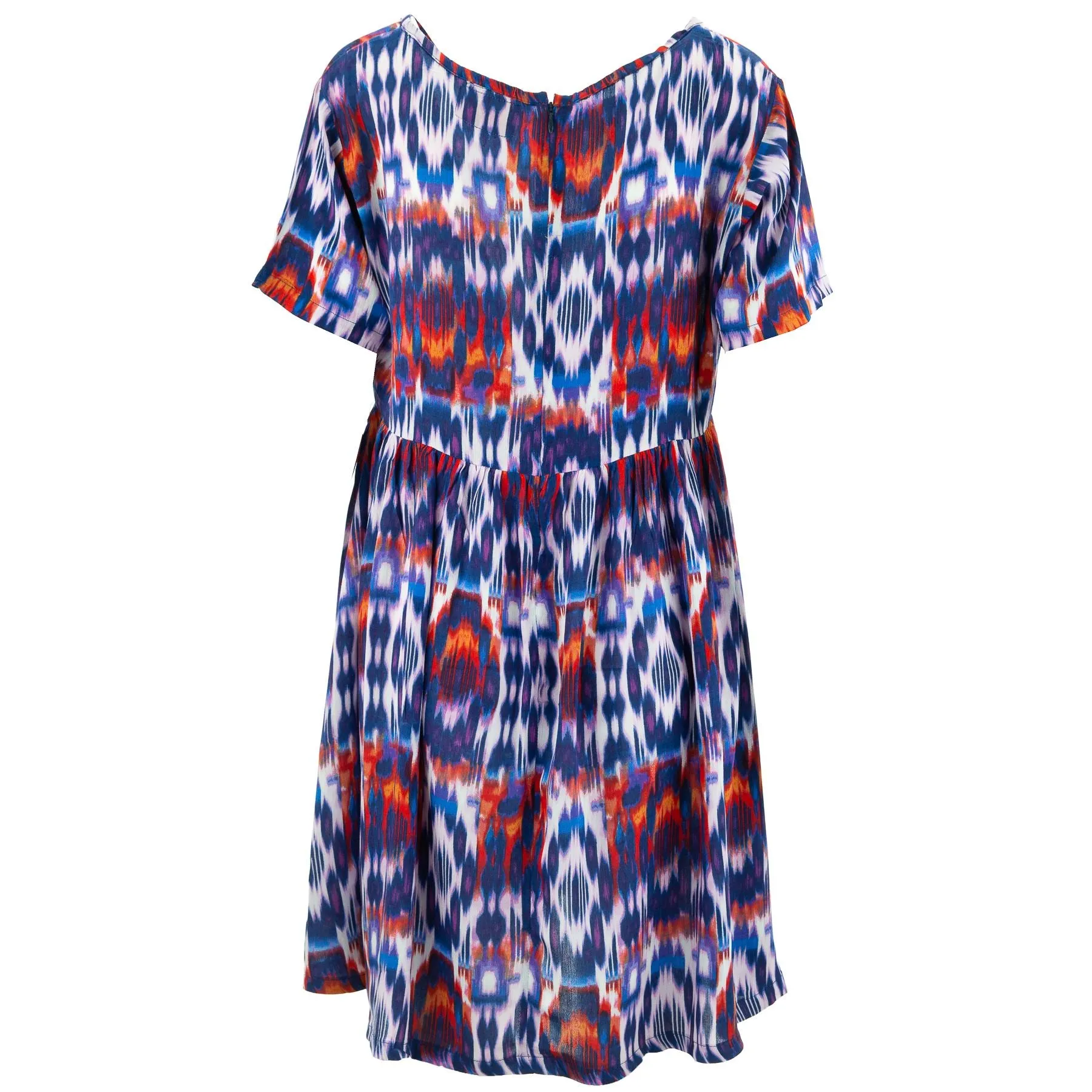 Empire Line Tea Dress - Ikat Blur Rayon