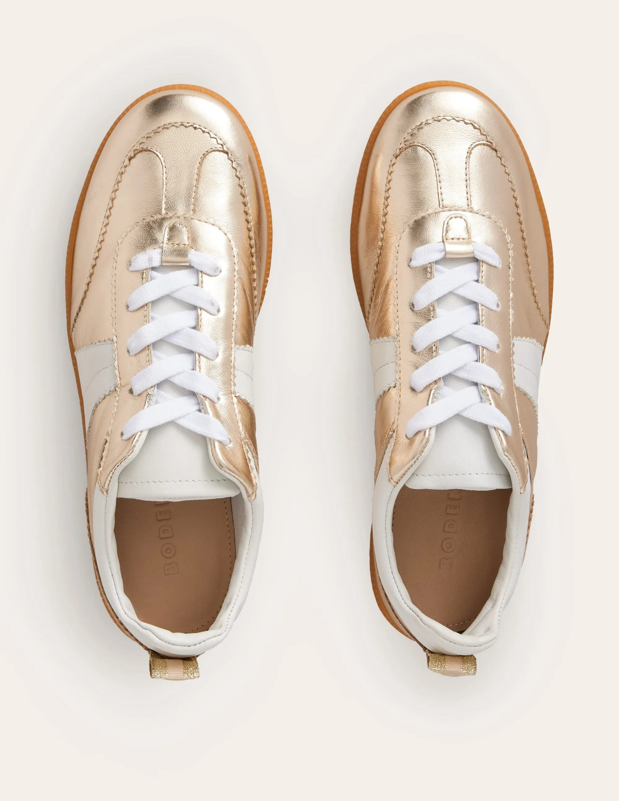 Erin Retro Tennis Trainers-Gold Mix