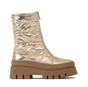 Evi-Ann Front Zip Champagne Chunky Boots