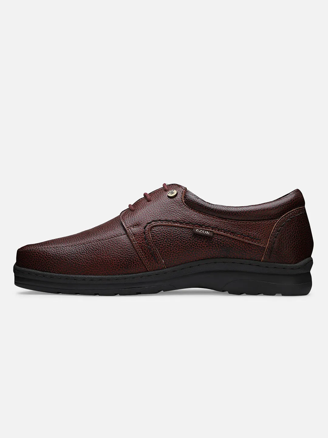 Ezok Men Hume 2174 Bordo Leather Casual Shoes