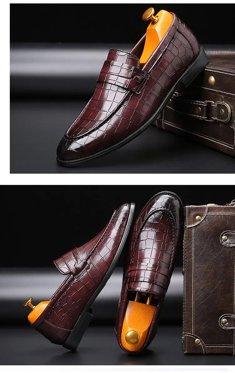 Fashion Pattern Men's Set Foot Casual Leather Shoes